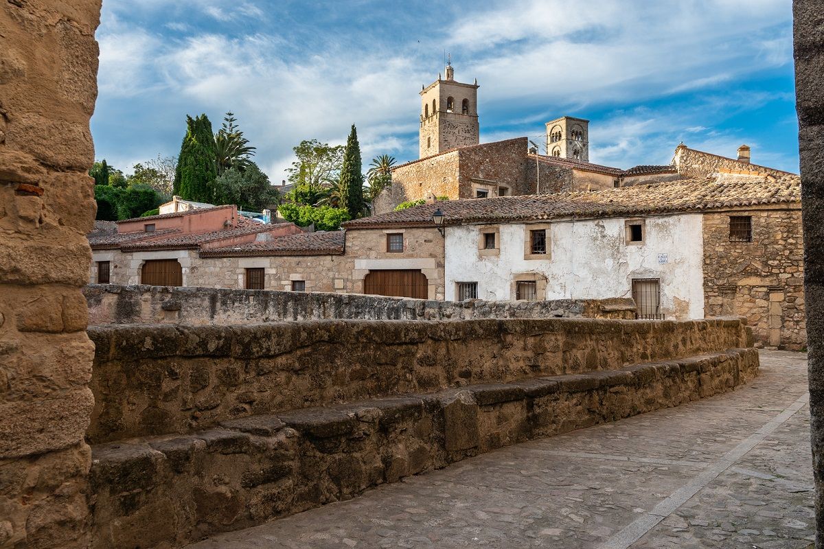 Street Of Trujillo And Towers Of The Church Of Santa Maria La Ma